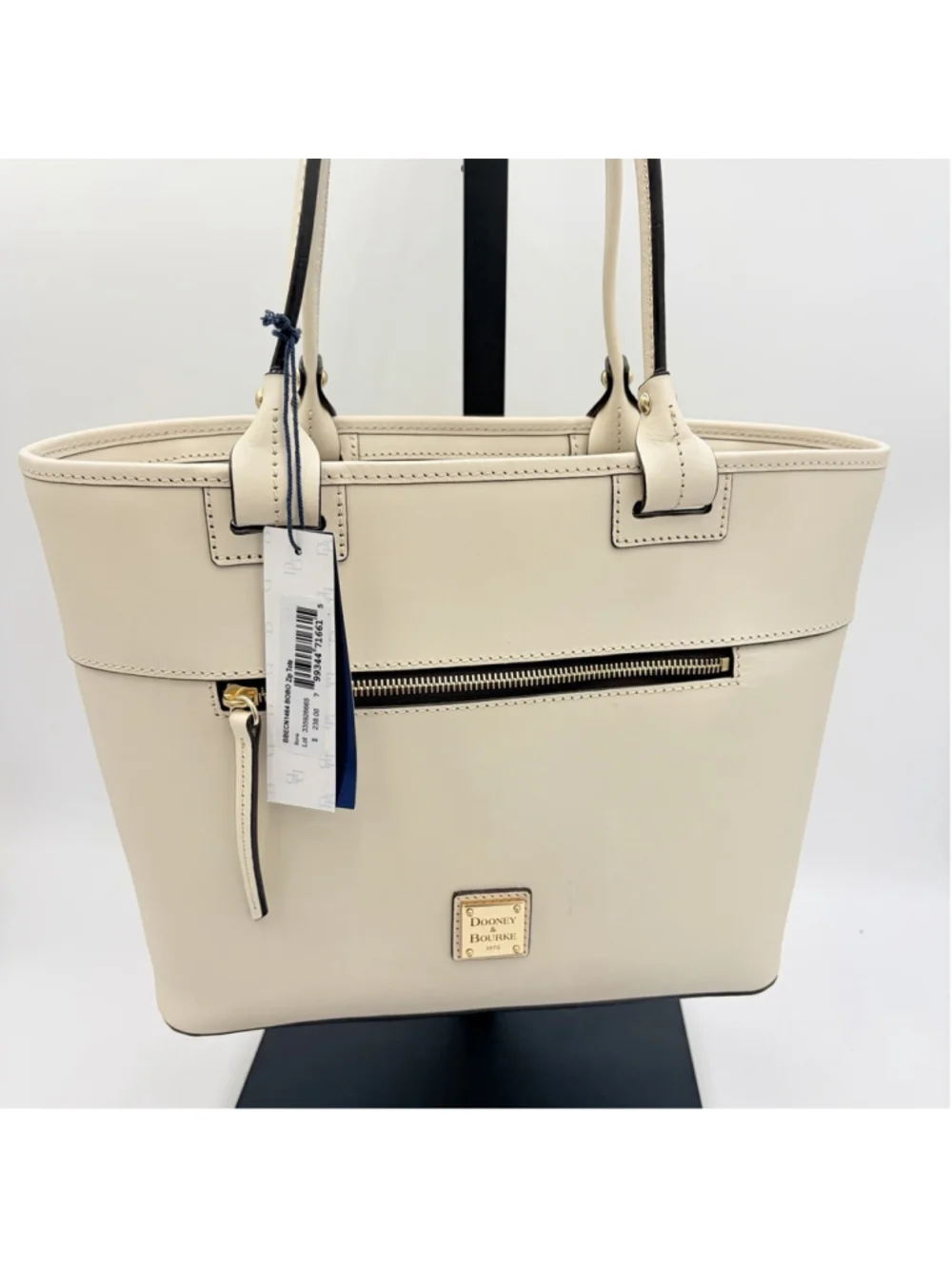 DOONEY & BOURKE Beacon Zip Tote BBECN1464 BONE Leather Shoulder Bag Tags